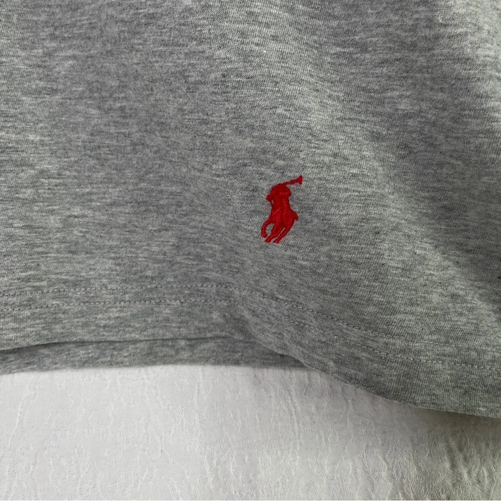 Polo Ralph Lauren Classic Fit Gray Cotton V-Neck Tee Size L